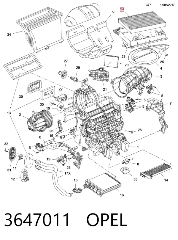 Фільтр салону 3647011 Opel