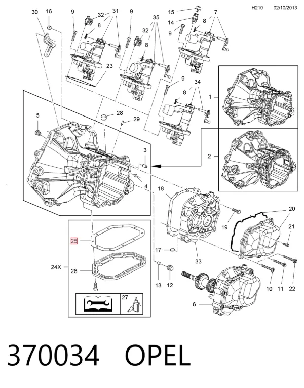 Прокладка піддону АКПП 370034 Opel