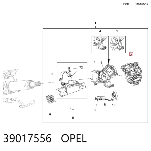 Шлейф керма 39017556 Opel