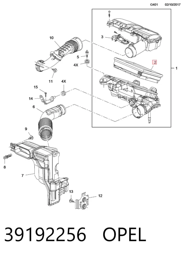 Повітряний фільтр 39192256 Opel