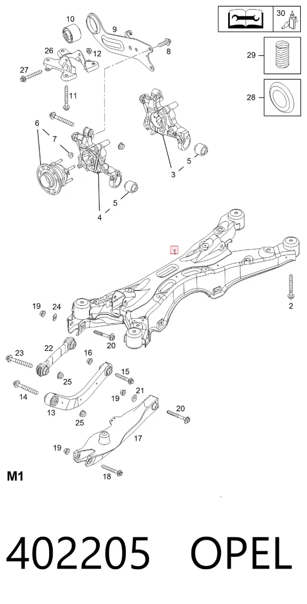 Балка задня 402205 Opel
