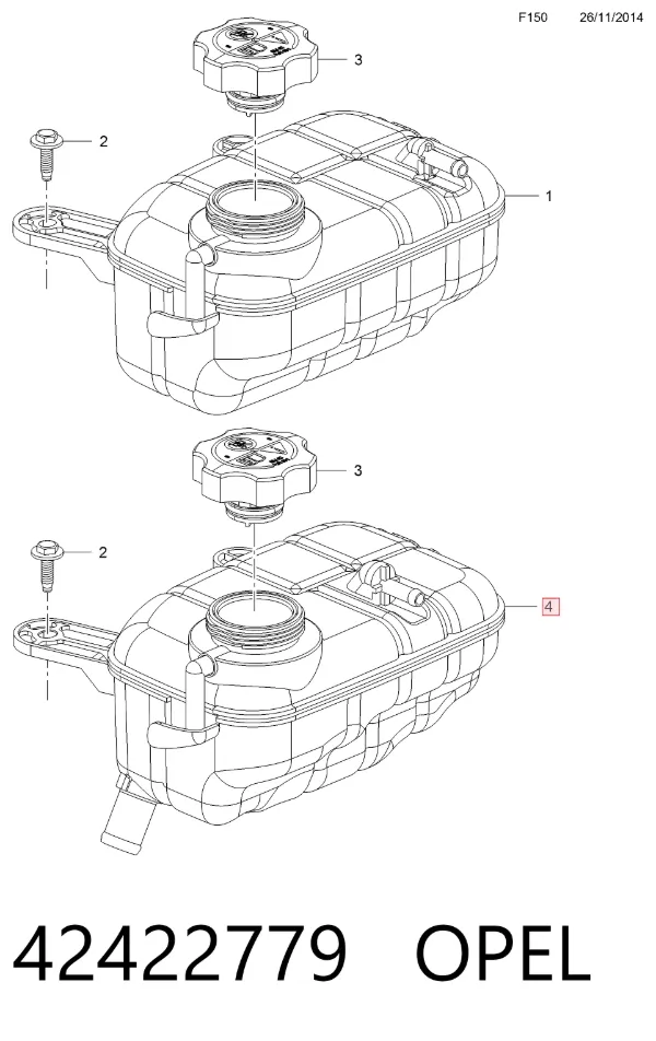 Бачок системи охолодження 42392666 General Motors