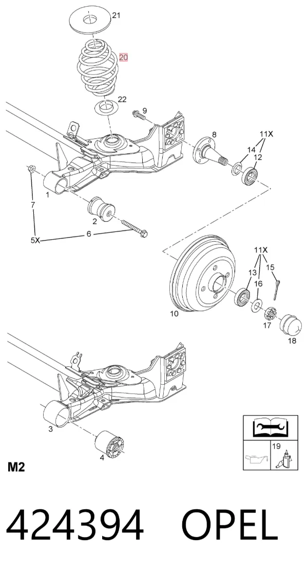 Задні пружини 424394 Opel