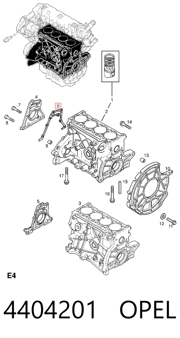 Прокладка передньої кришки двигуна 4404201 Opel