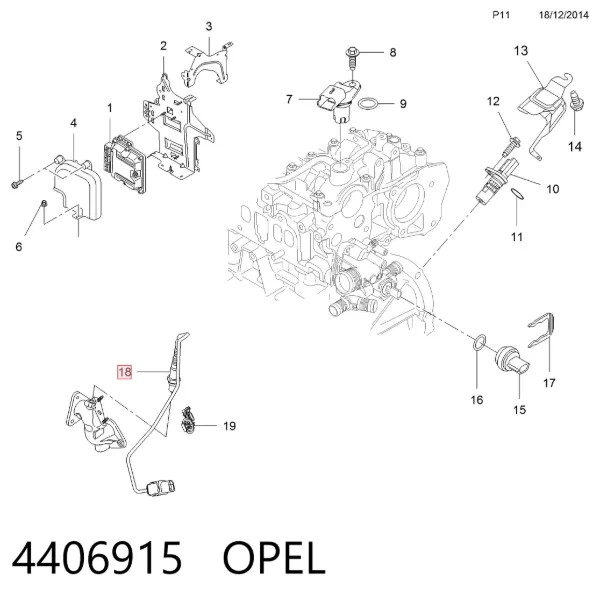Лямбда-зонд 4406915 Opel