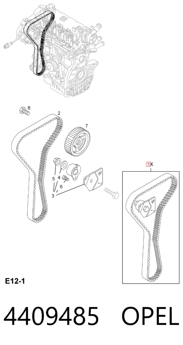 Комплект ГРМ 4409485 Opel