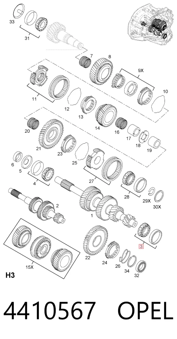 Підшипник КПП 4410567 Opel