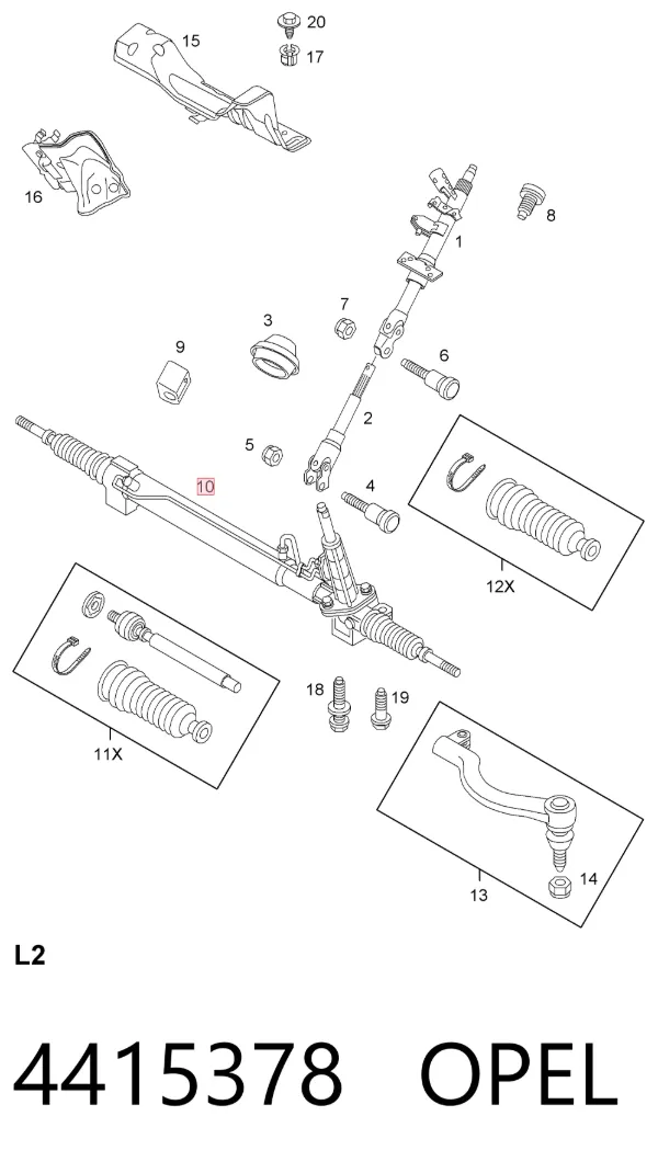 Рульова рейка 4415378 Opel