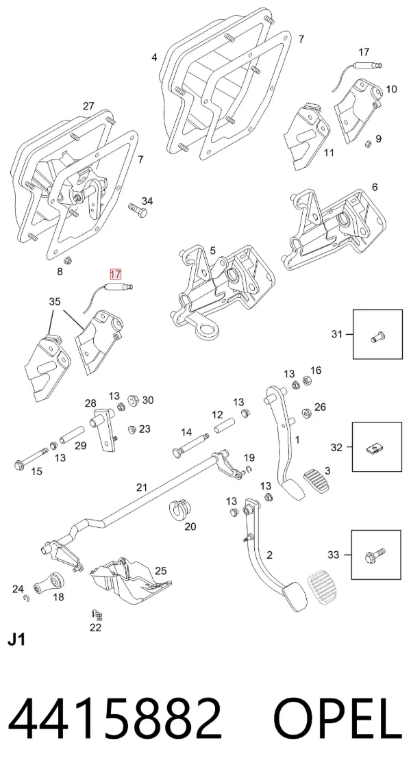 Жабка тормозу 4415882 Opel