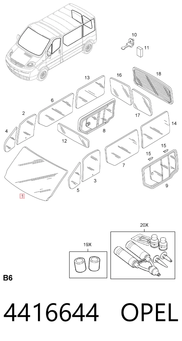 Лобове скло Nissan Primastar X83