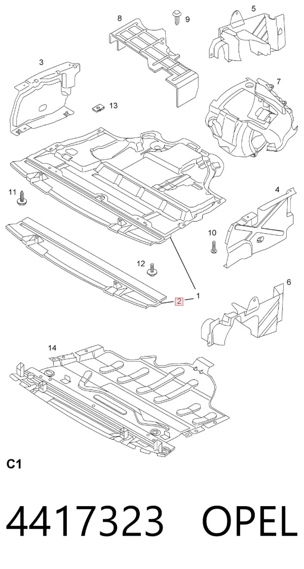Захист двигуна 4417323 Opel