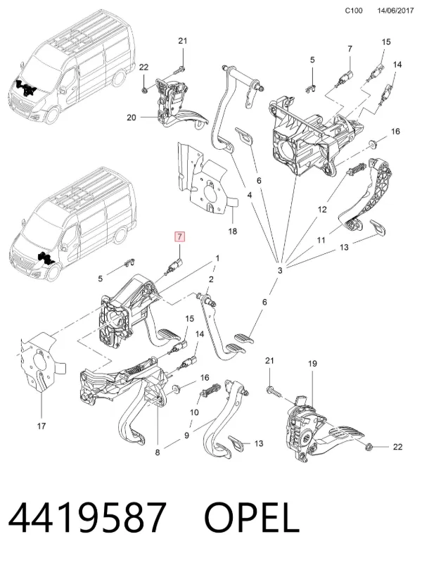 Жабка тормозу 4419587 Opel