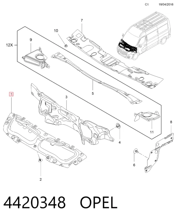 Шумоізоляція капота 93167993 General Motors