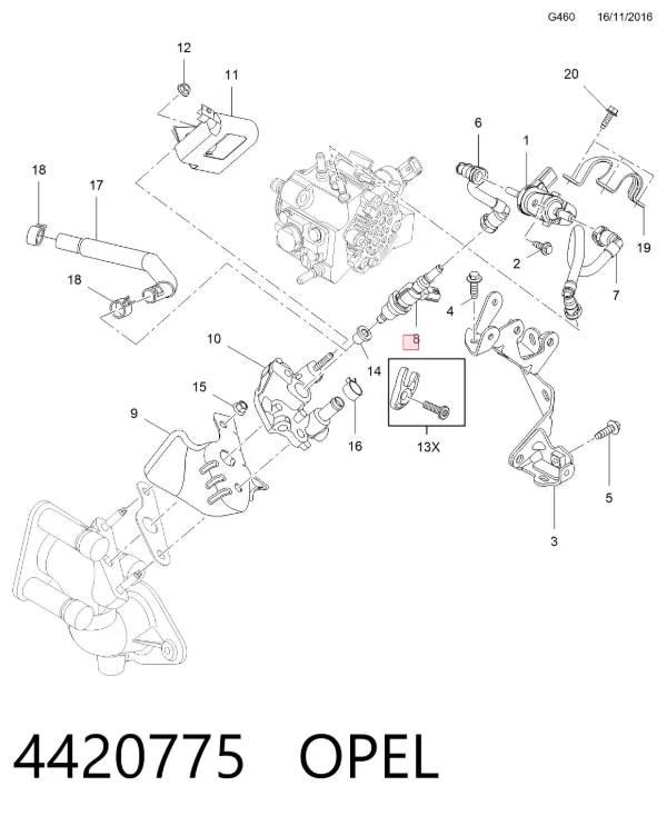 Паливні форсунки 4420775 Opel