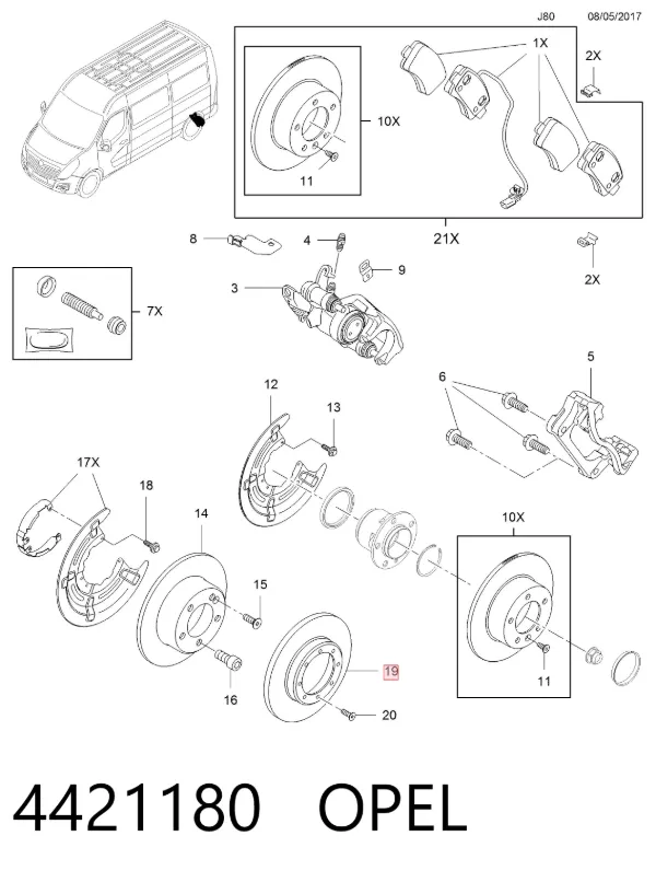 Гальмівні диски 4421180 Opel