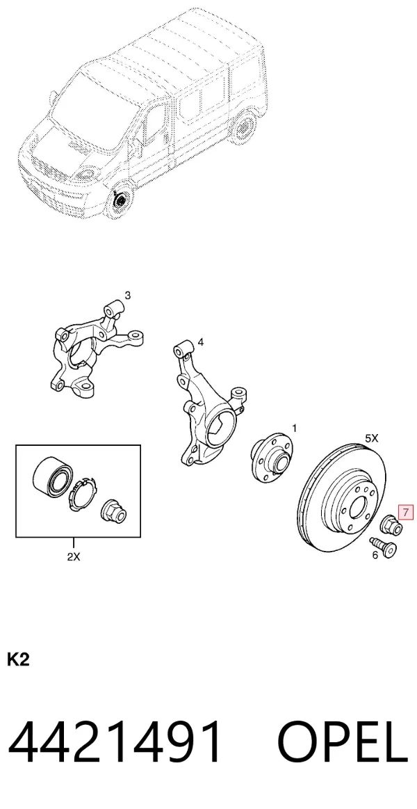 Гайка маточини передньої 93865437 Opel
