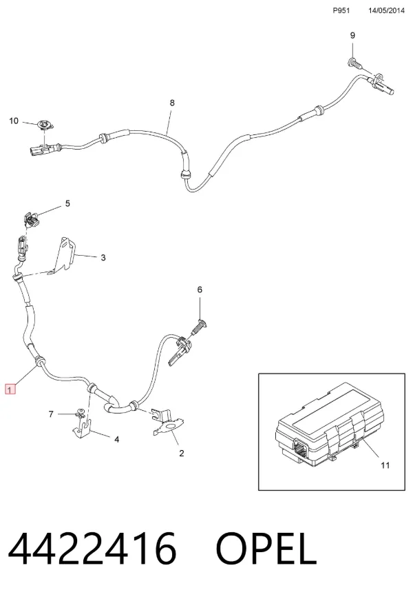 Датчик АБС передній 4422416 Opel