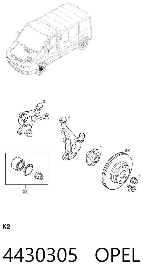 Підшипник ступиці 4430305 Opel