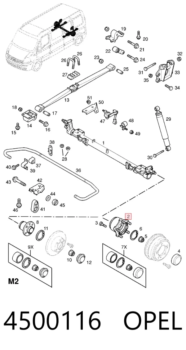 Задня маточина 4500116 Opel