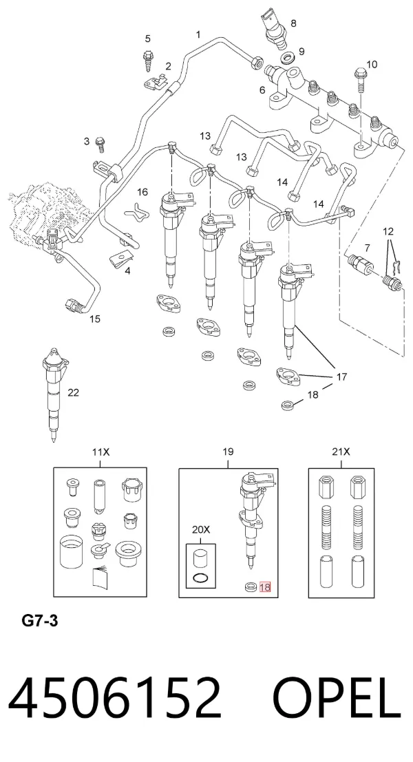 Кільце форсунки 4506152 Opel