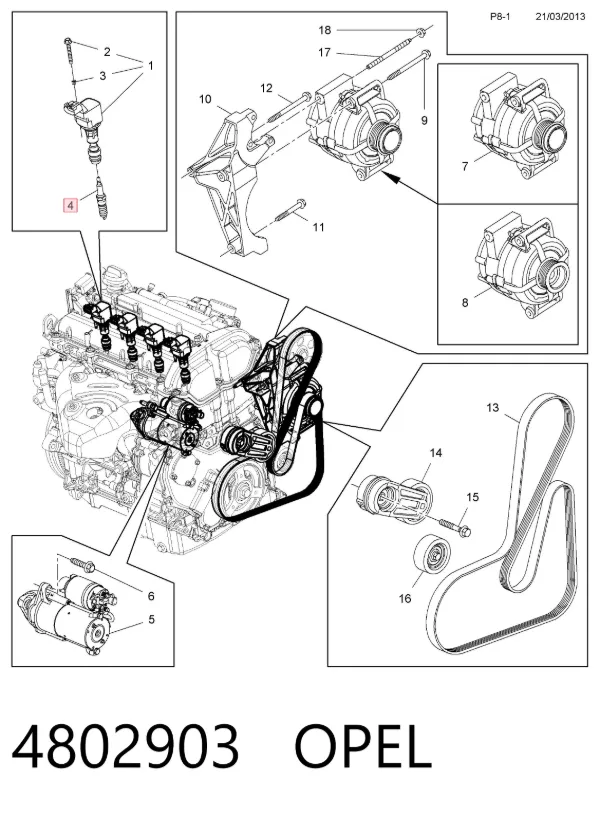 Свічки запалювання 4802903 Opel