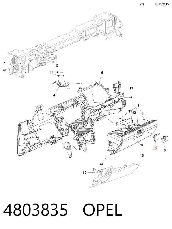 Ручка бардачка 4803835 Opel