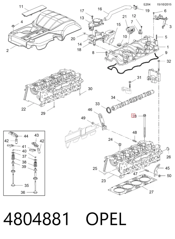 Болт ГБЦ 4804881 Opel
