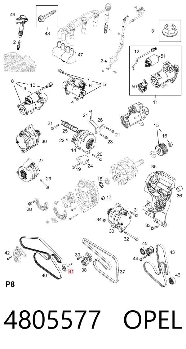 Ролик паразитний ГРМ 4805577 Opel