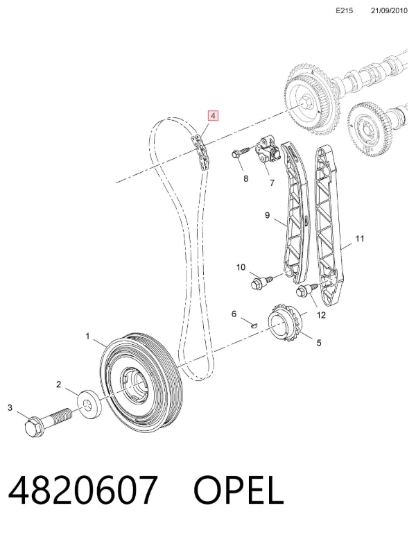Ланцюг ГРМ 4820607 Opel
