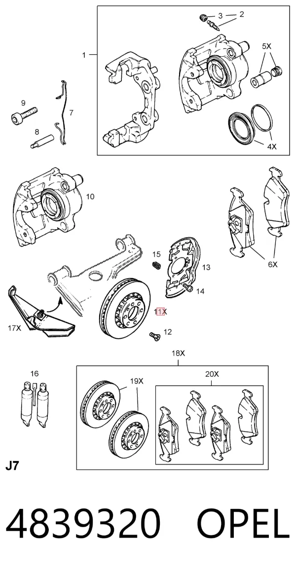 Гальмівні диски передні 4839320 Opel