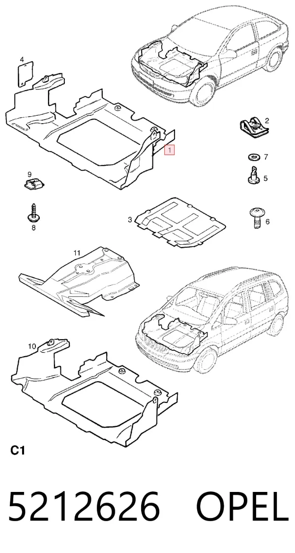 Захист двигуна 5212626 Opel