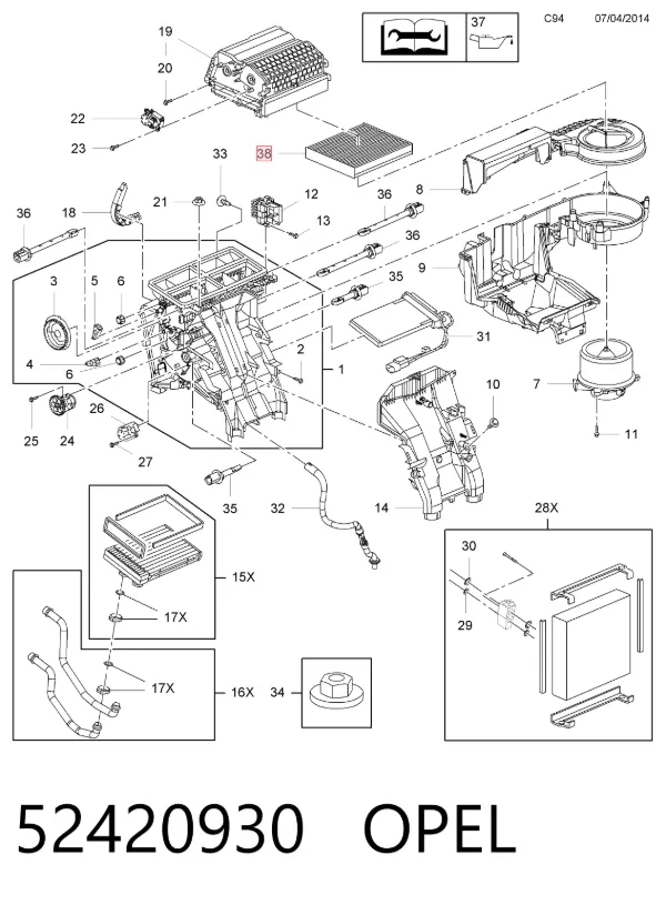 Фільтр салону 52420930 Opel