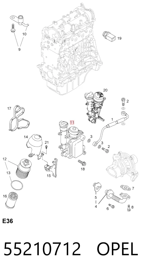 Корпус масляного фільтра 55210712 Opel