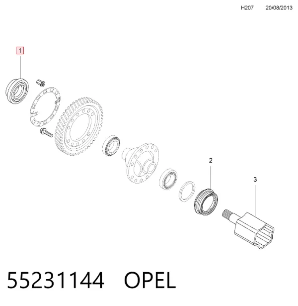 Сальник піввісі переднього моста, правою 55231144 Opel