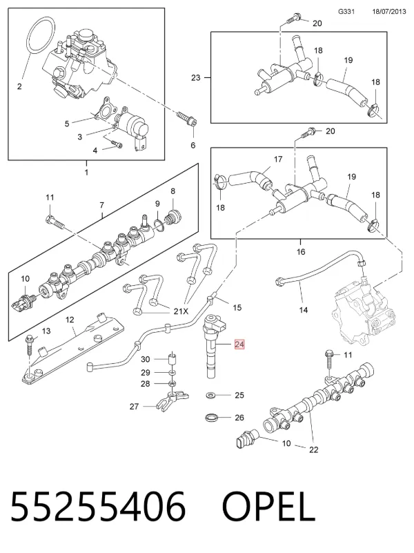 Паливні форсунки 55255406 Opel