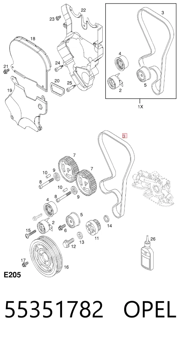 Ремінь ГРМ 55351782 Opel