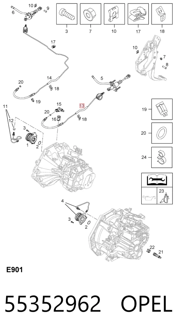Трубка зчеплення 55352962 Opel