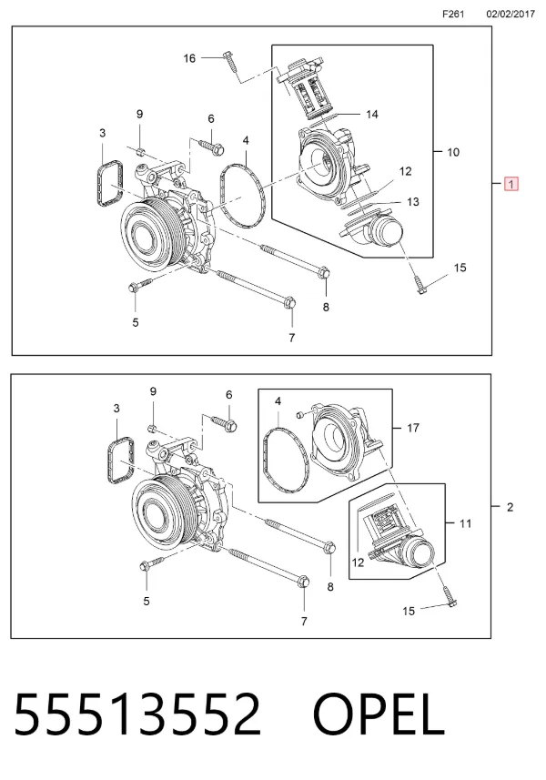 Помпа 55513552 Opel