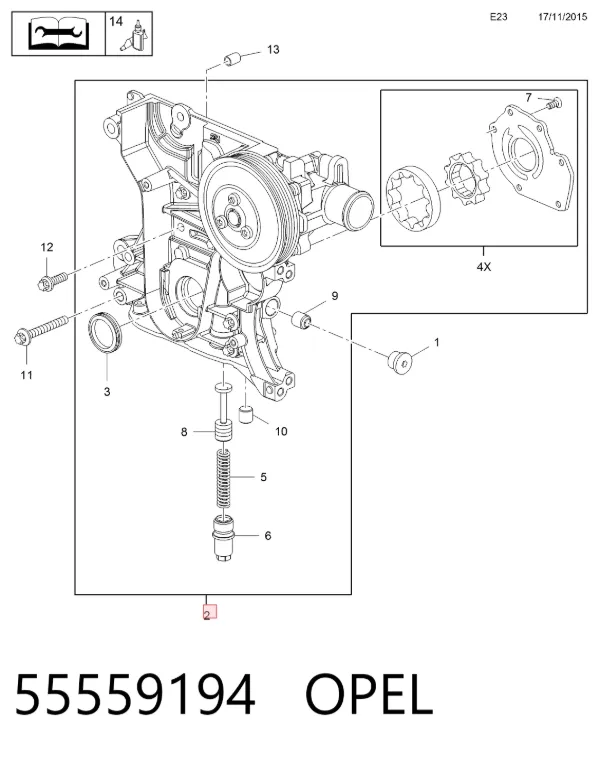 Масляний насос 55559194 Opel