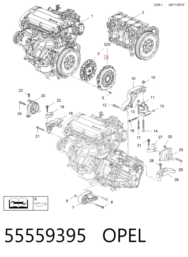 Корзина зчеплення 55559395 Opel