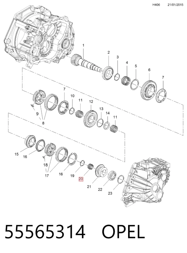 Підшипник шестерні 4-ї передачі КПП 55565314 General Motors