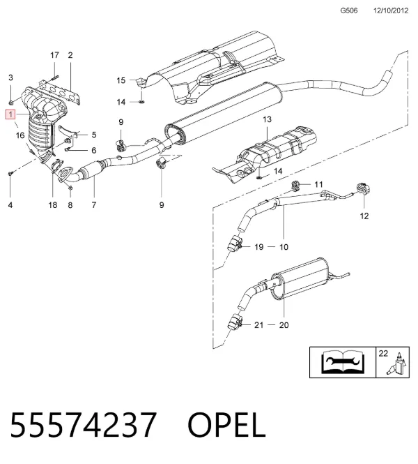 Випускний колектор 55574237 Opel
