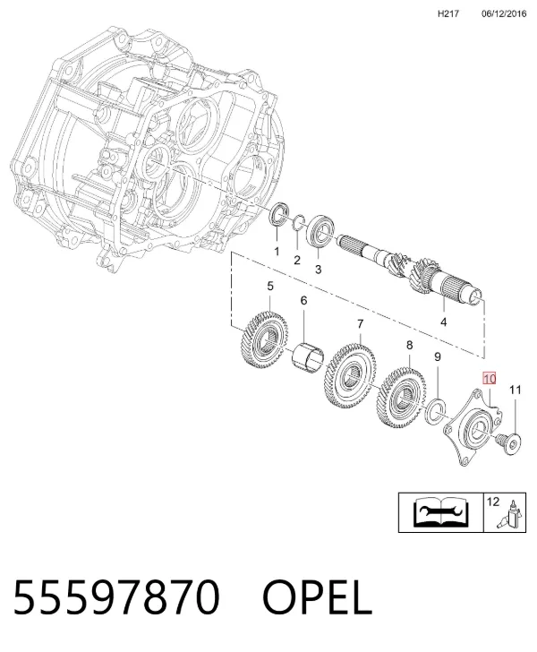 Сальник АКПП/КПП, вхідного/первинного валу 55597870 Opel