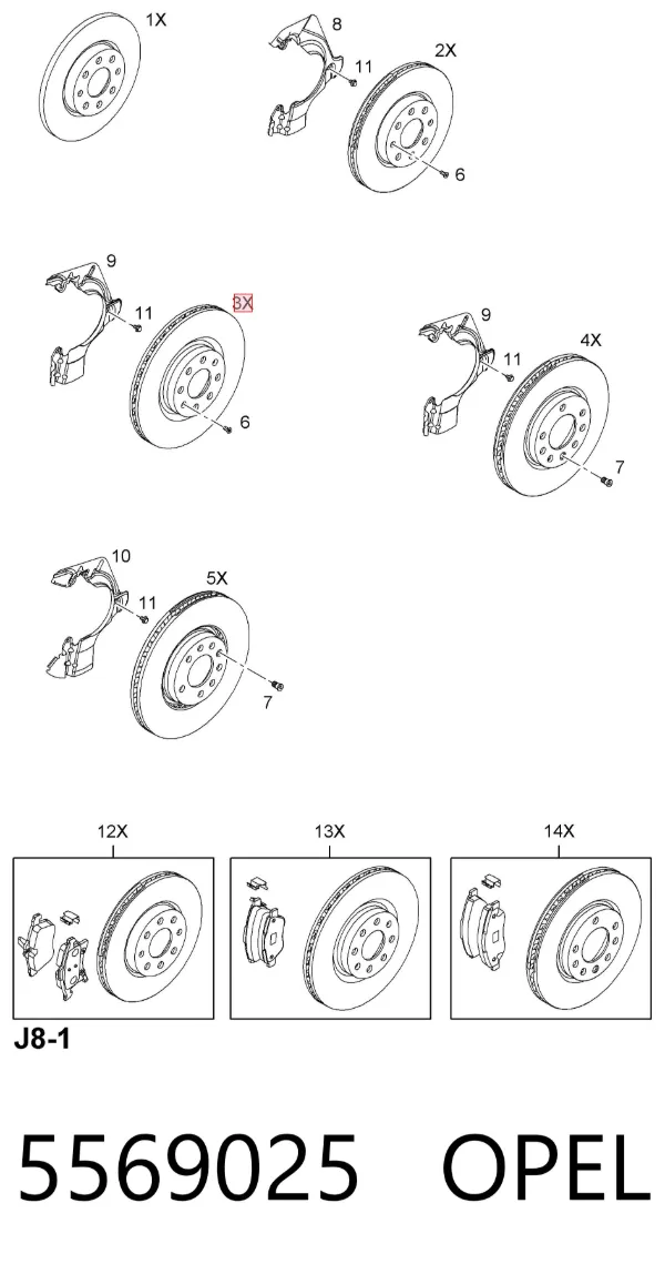 Гальмівні диски передні 5569025 Opel