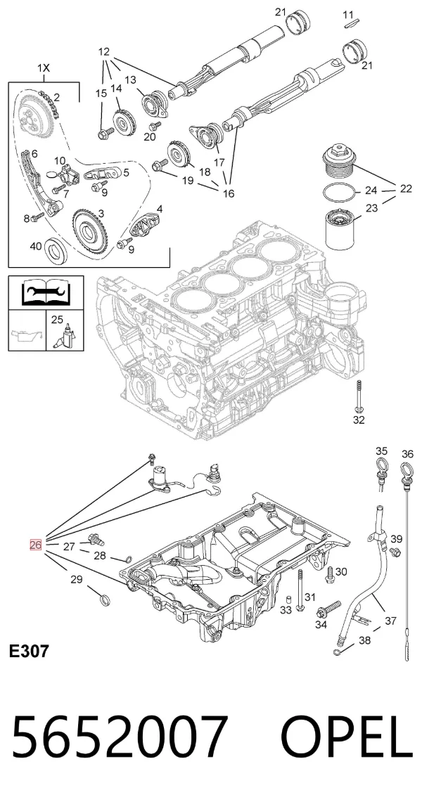 Піддон масляний картера двигуна 5652007 Opel