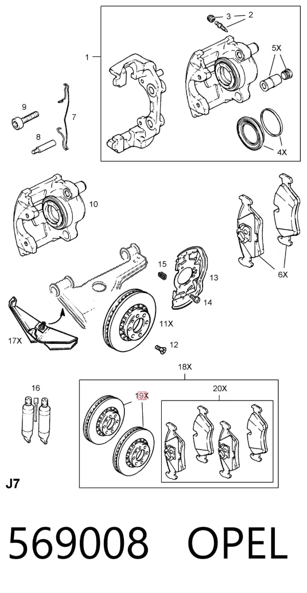 Гальмівні диски передні 569008 Opel