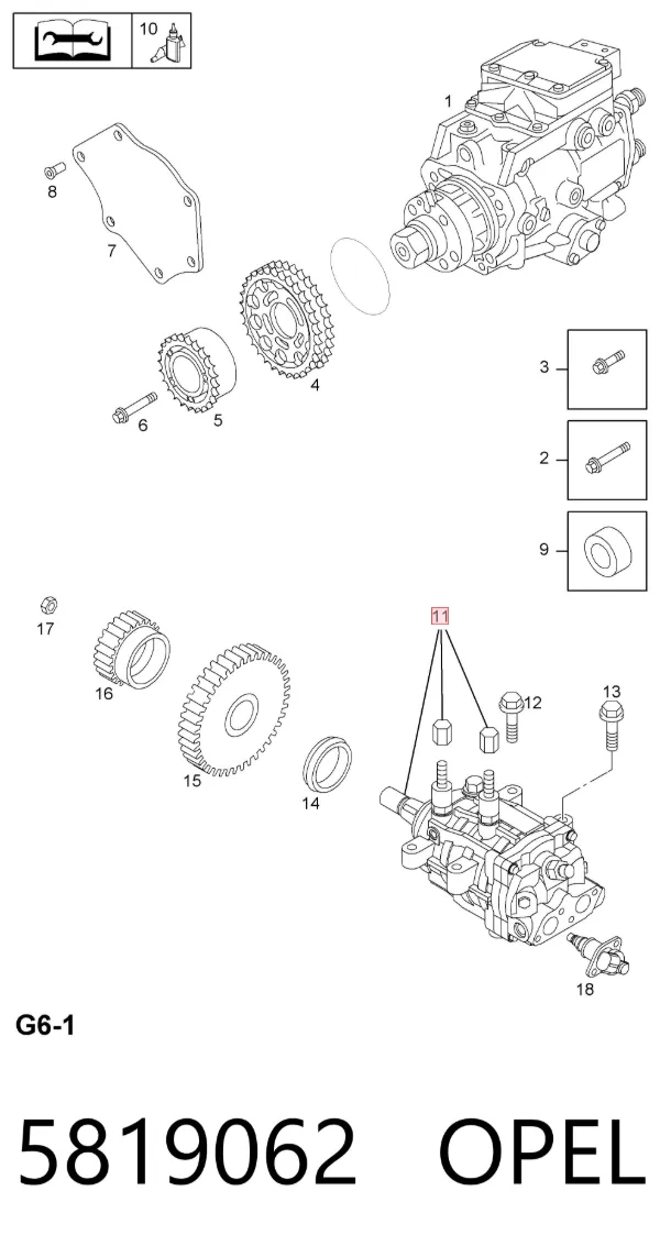Паливний насос високого тиску 5819062 Opel
