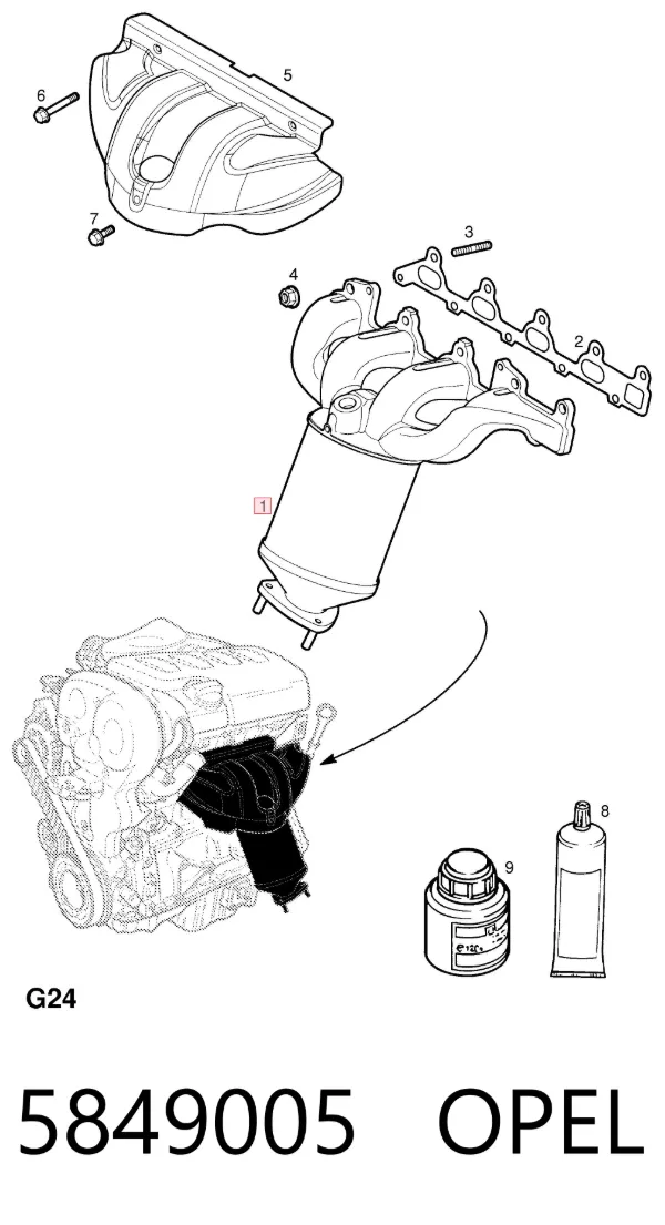 Каталізатор 5849005 Opel