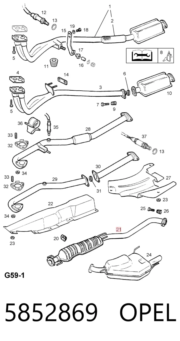 Глушник, центральна частина 5852869 Opel