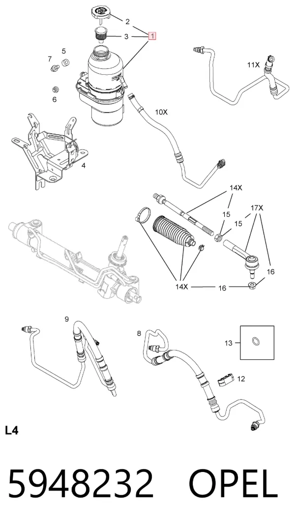 Насос ГУР 5948232 Opel